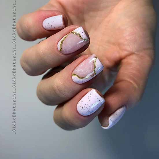 Nude manicure with foil 2021: photos, news