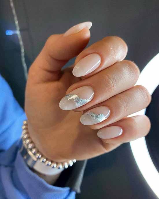 Nude manicure with foil 2021: photos, news