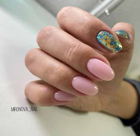 Nude manicure with foil 2021: photos, news