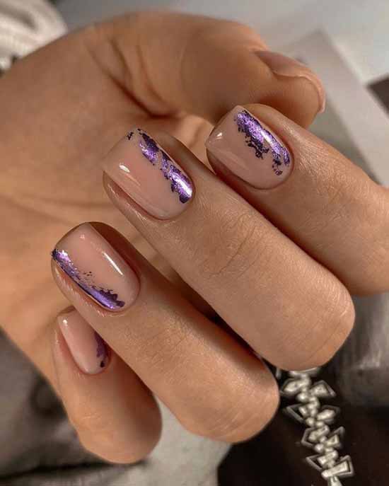 Nude manicure with foil 2021: photos, news