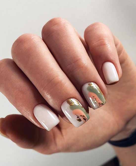 Nude manicure with foil 2021: photos, news