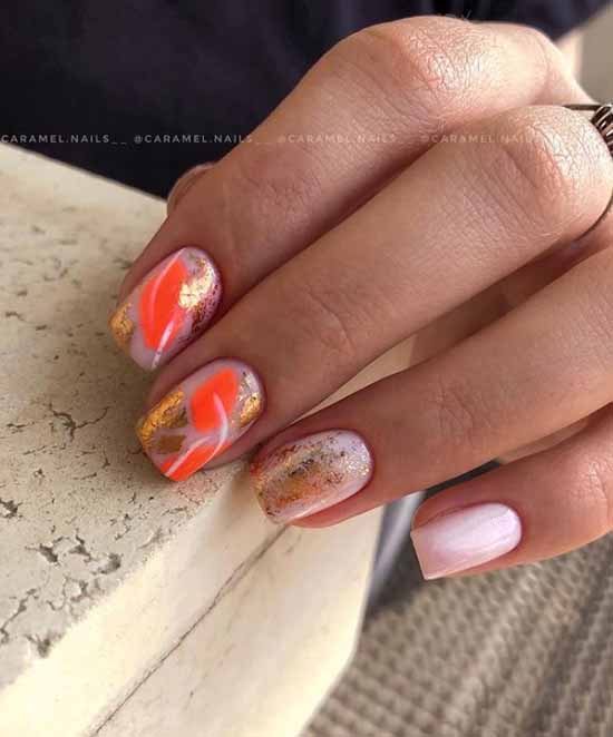 Nude manicure with foil 2021: photos, news