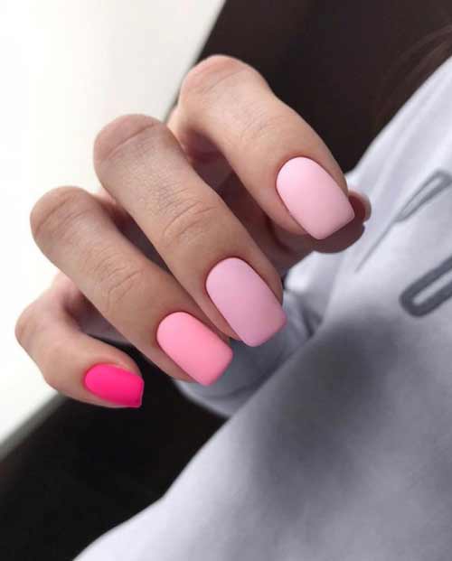 Matte manicure in pastel colors