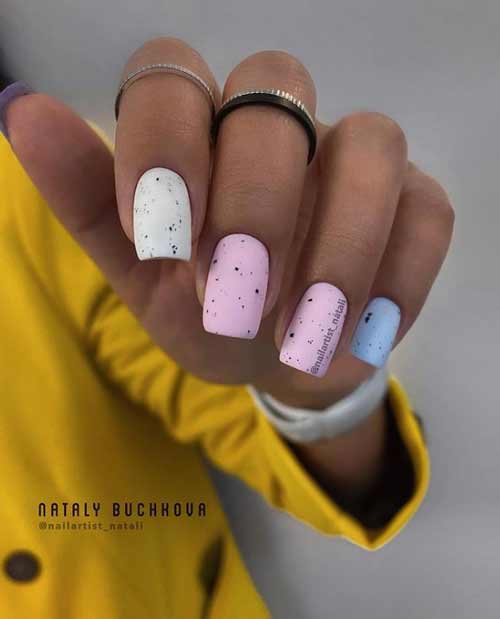 Multicolored pastel manicure