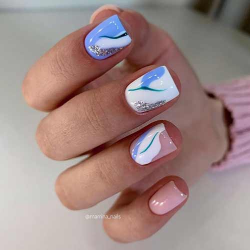 Manicure in pastel shades