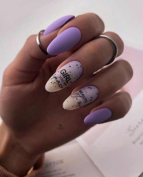 Manucure violette délicate