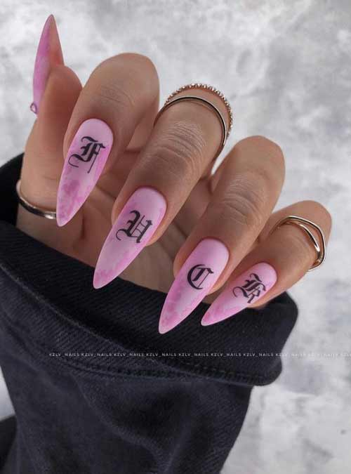 Pastel manicure long nails