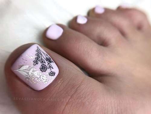 Matte pink pedicure