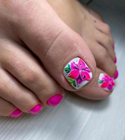 Bright pedicure design