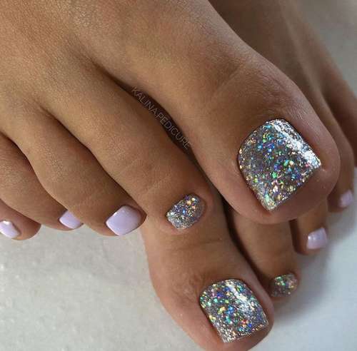 Glitter pedicure