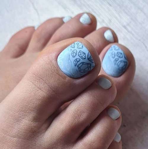 Stamping pedicure photo