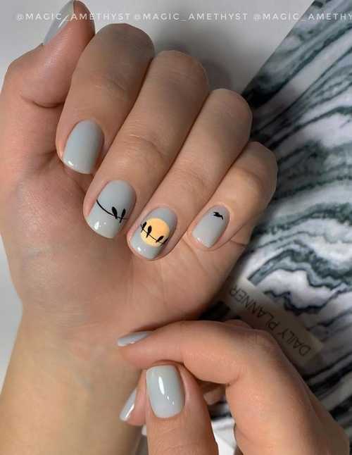 Manucure grise 2021-2022: design, ongles dans les tons gris, photo