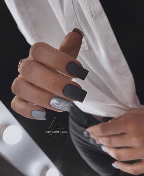 Gray manicure photo design