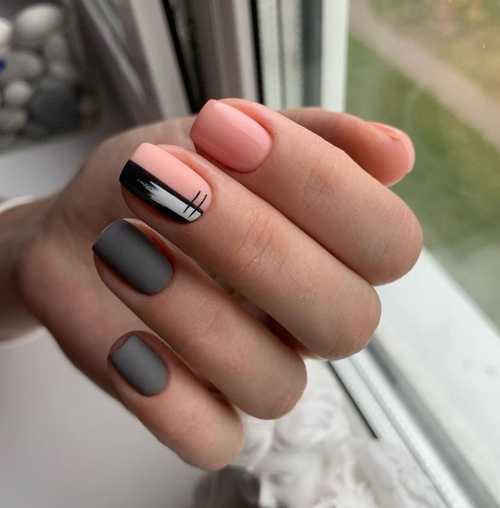 Manucure grise 2021-2022: design, ongles dans les tons gris, photo