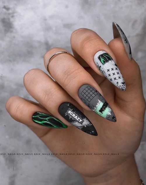 Sharp gray nails