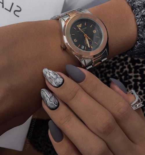 Gray manicure 2021-2022: design, nails in gray tones, photo