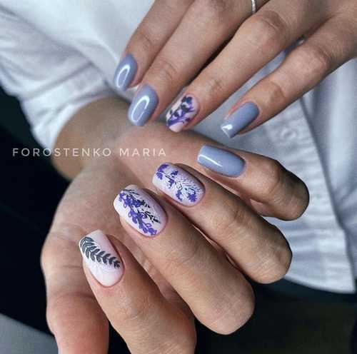 Gray spring manicure