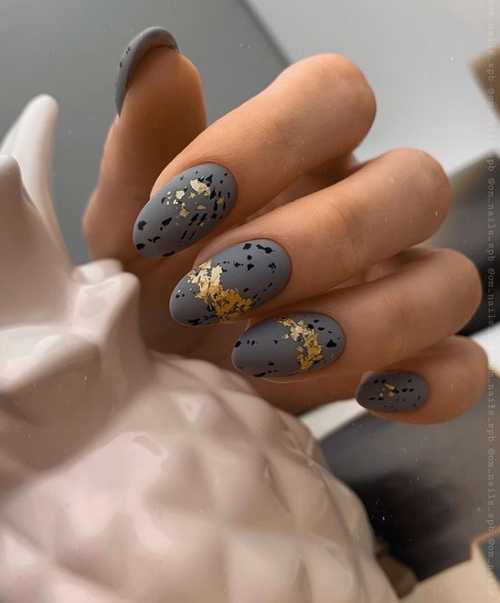 Gray with speckles and foil