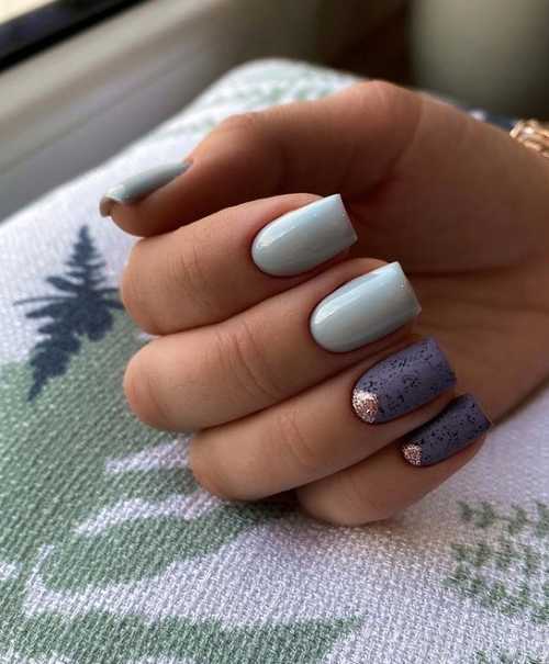 Two shades of gray nails