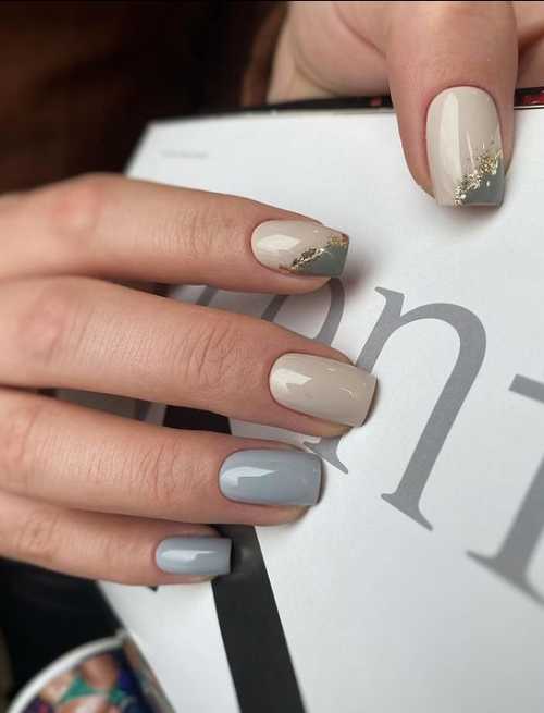 Manucure grise 2021-2022: design, ongles dans les tons gris, photo