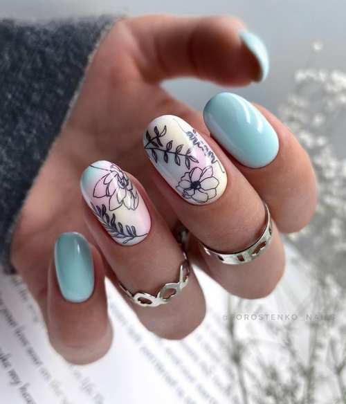 Oval spring nail design