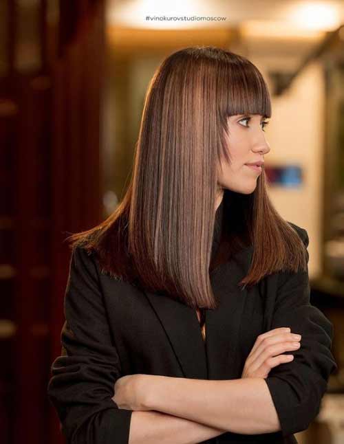 straight bangs with side lengthening