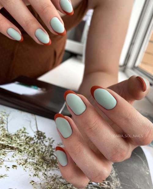 Two-tone manicure: photo, combination of two colors in nail design