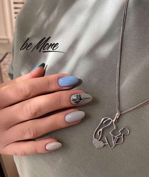 Two-tone manicure: photo, combination of two colors in nail design