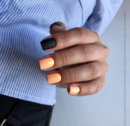 Two-tone manicure: photo, combination of two colors in nail design