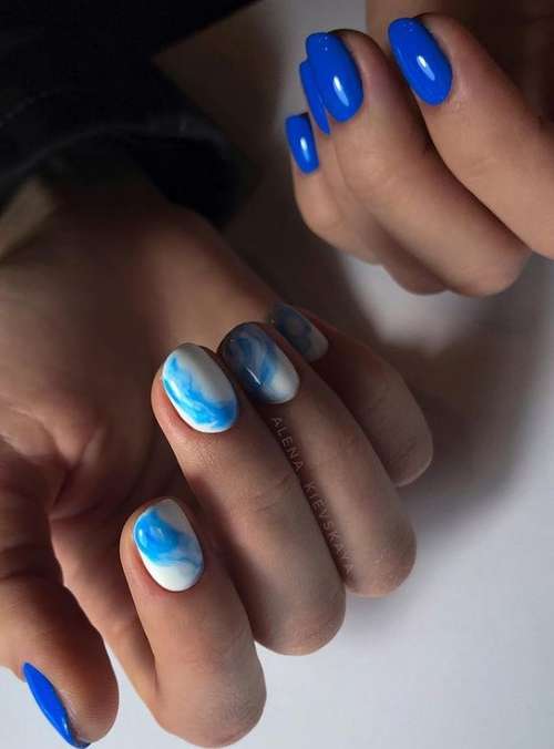 Two-tone manicure: photo, combination of two colors in nail design