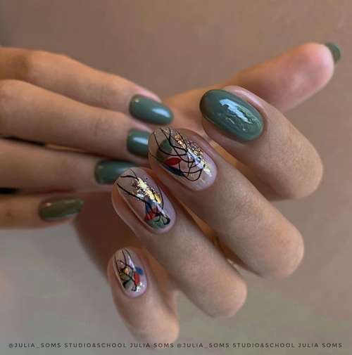 Two-tone manicure: photo, combination of two colors in nail design