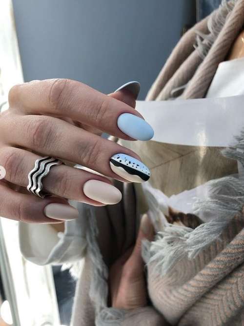 Two-tone manicure: photo, combination of two colors in nail design