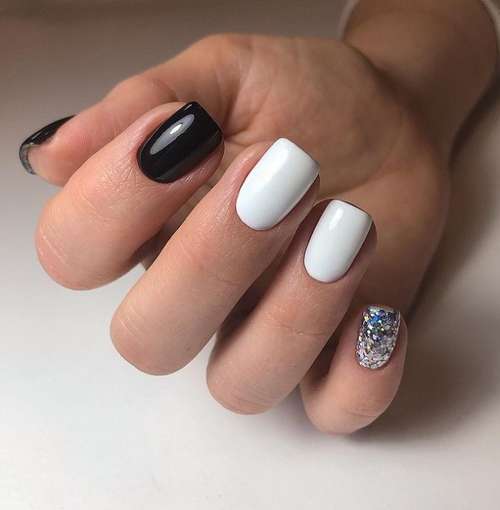 Black and white manicure