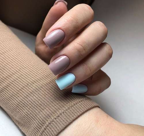 Two-tone pastel manicure