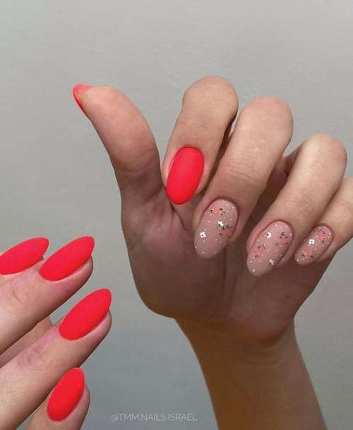 Two-tone manicure: photo, combination of two colors in nail design