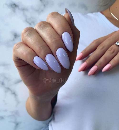 Different color manicure on hands