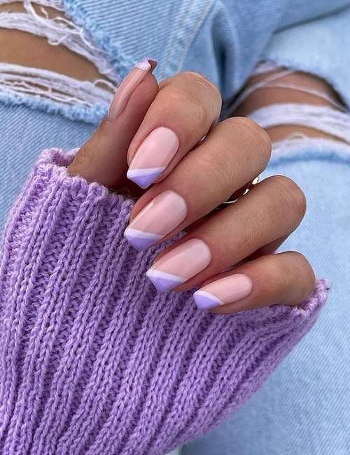 Two-tone manicure: photo, combination of two colors in nail design