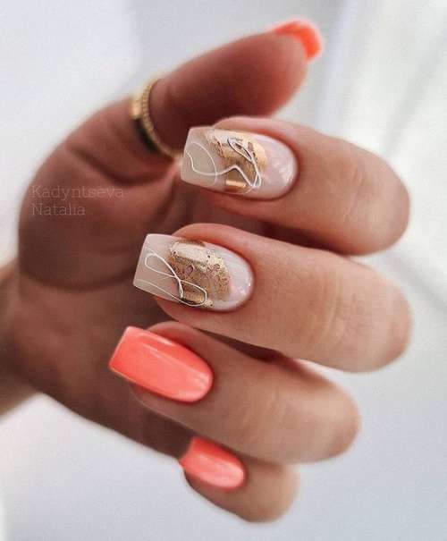 Two-tone manicure: photo, combination of two colors in nail design