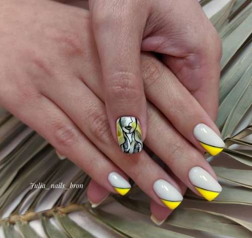 Two-tone manicure: photo, combination of two colors in nail design