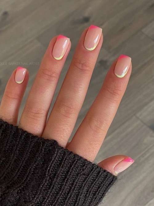 Two-tone manicure: photo, combination of two colors in nail design