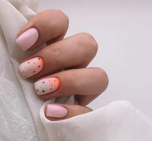 Two-tone manicure: photo, combination of two colors in nail design