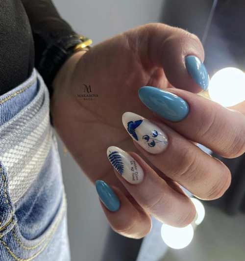 Manicure design with butterflies