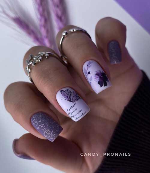 Butterflies on the nails with a slider