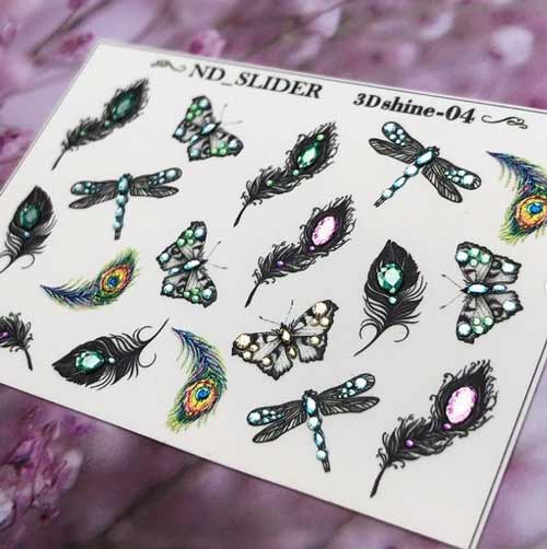 Black butterflies with rhinestones