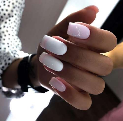 Pink and white manicure