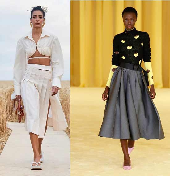 Midi skirt 2021: fashion models, photos with what to wear a skirt below the knees