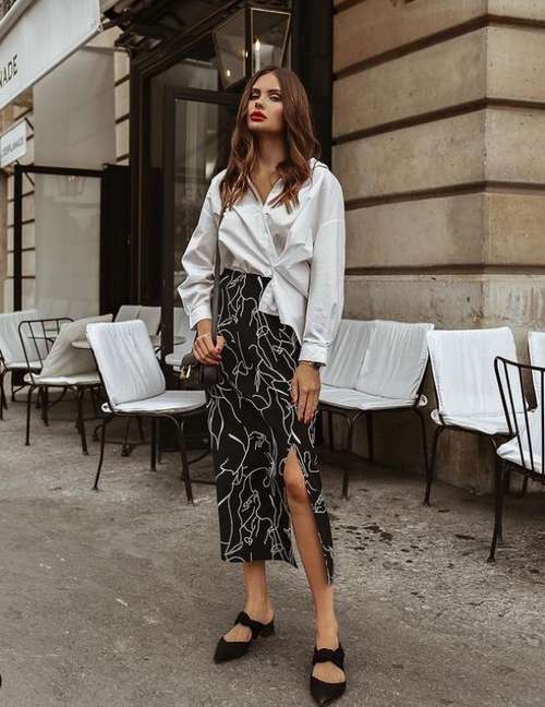 Midi skirt 2021: what to wear, fashion models in the photo