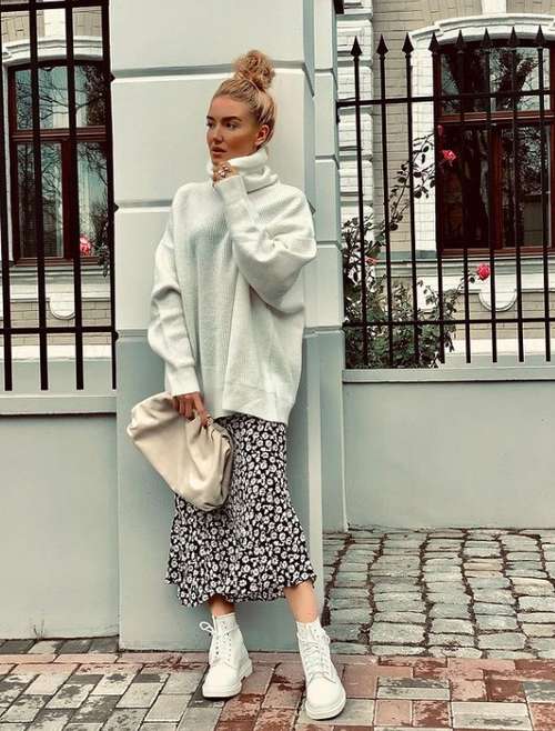 Midi skirt 2021: what to wear, fashion models in the photo