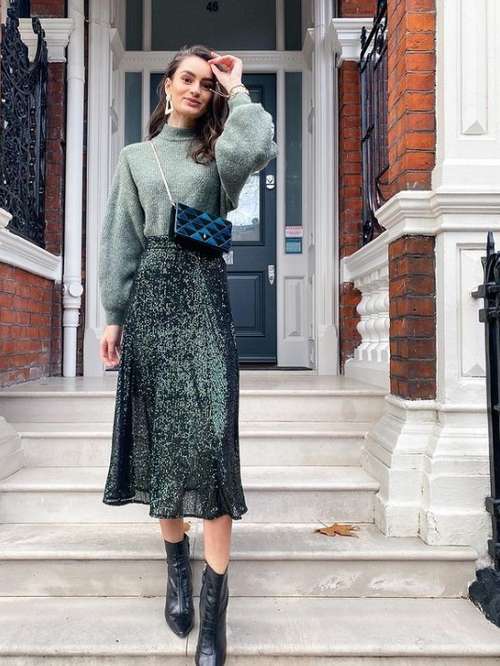 Midi skirt 2021: what to wear, fashion models in the photo