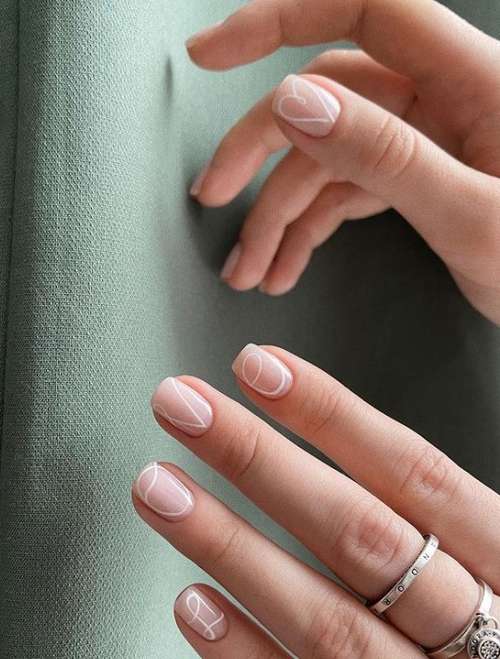 Very short nails delicate design